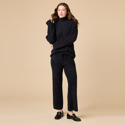 Marshmallow Rib Mock Neck with Long Pant Marshmallow Rib Mock Neck with Long Pant in Black