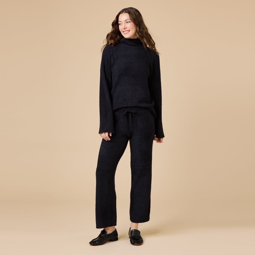 Marshmallow Rib Mock Neck with Long Pant Marshmallow Rib Mock Neck with Long Pant in Black
