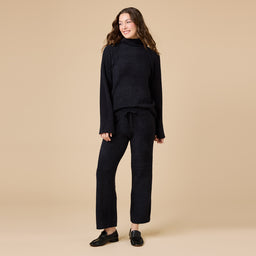 Marshmallow Rib Mock Neck with Long Pant Marshmallow Rib Mock Neck with Long Pant in Black