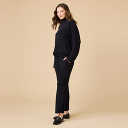 Marshmallow Rib Mock Neck with Long Pant Marshmallow Rib Mock Neck with Long Pant in Black