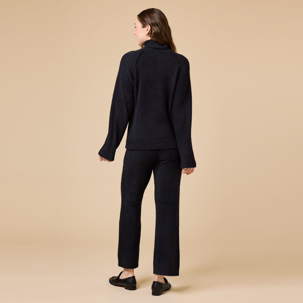 Marshmallow Rib Mock Neck with Long Pant Marshmallow Rib Mock Neck with Long Pant in Black