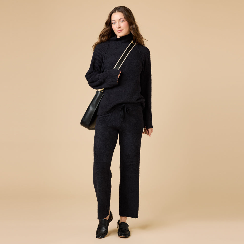 Marshmallow Rib Mock Neck with Long Pant Marshmallow Rib Mock Neck with Long Pant in Black
