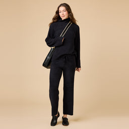 Marshmallow Rib Mock Neck with Long Pant Marshmallow Rib Mock Neck with Long Pant in Black