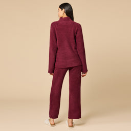 Marshmallow Rib Mock Neck with Long Pant Marshmallow Rib Mock Neck with Long Pant in Cherry Cola