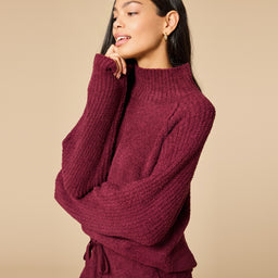 Marshmallow Rib Mock Neck with Long Pant Marshmallow Rib Mock Neck with Long Pant in Cherry Cola