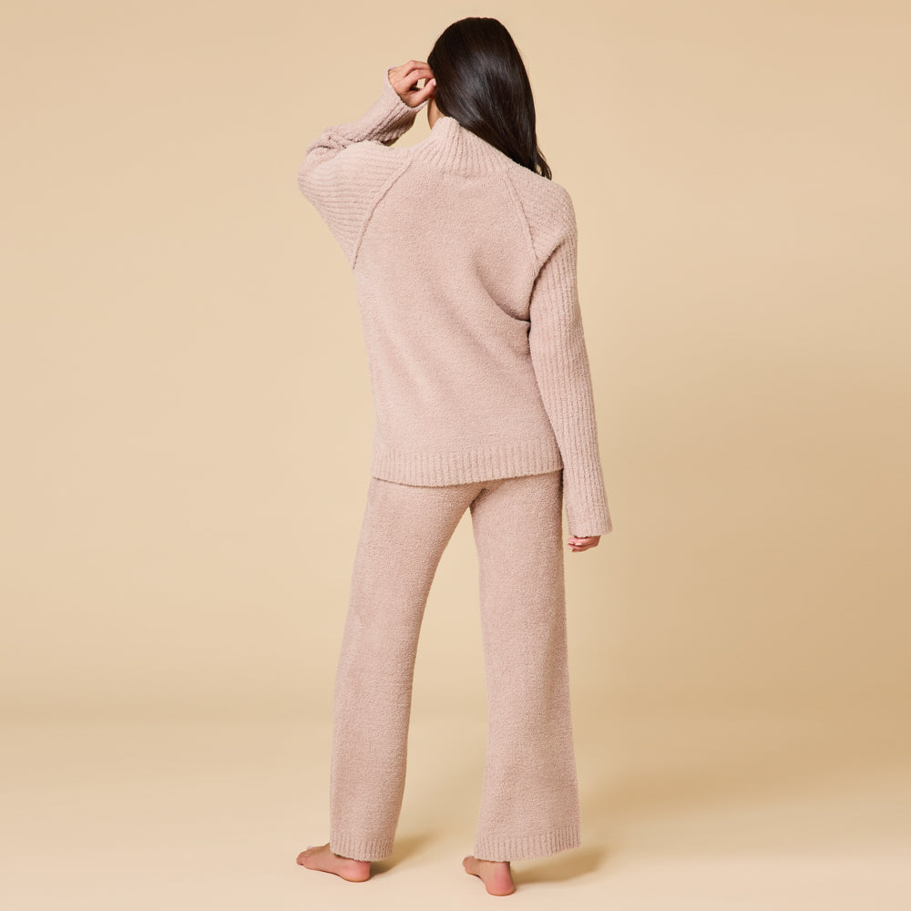 Marshmallow Rib Mock Neck with Long Pant Coco