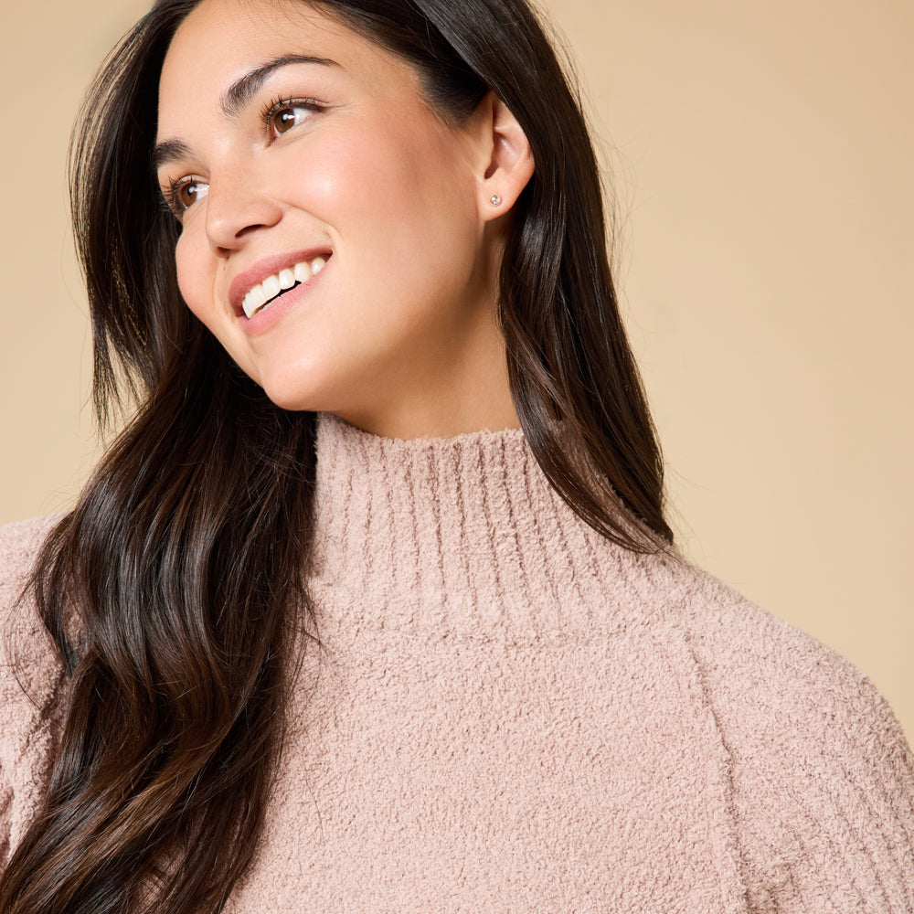 Marshmallow Rib Mock Neck with Long Pant Coco
