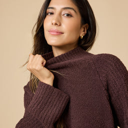 Marshmallow Rib Mock Neck with Long Pant Marshmallow Rib Mock Neck with Long Pant in Espresso