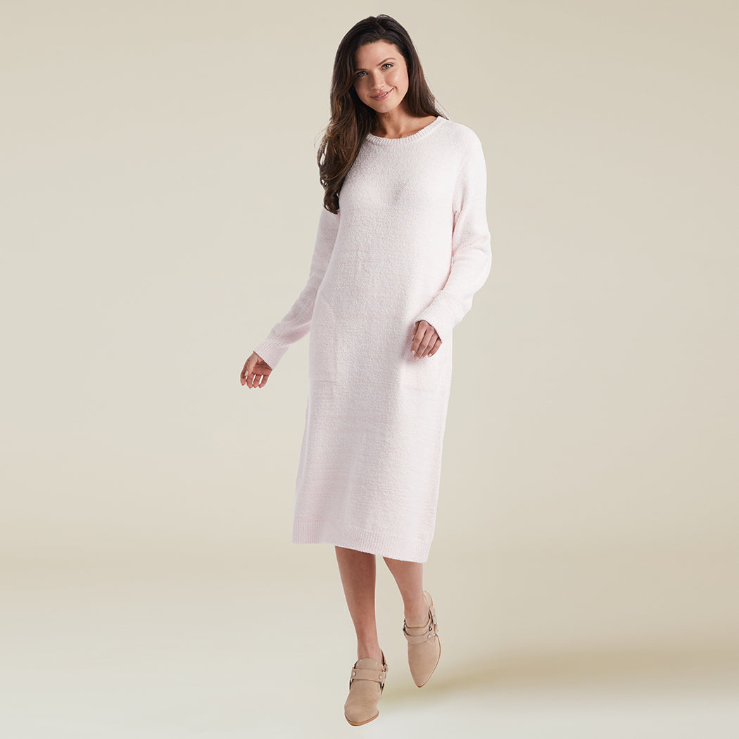 Marshmallow Crew Neck Lounger with Pockets Heather Blush Pink