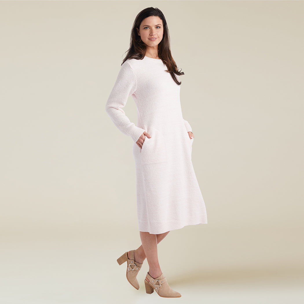 Marshmallow Crew Neck Lounger with Pockets Heather Blush Pink