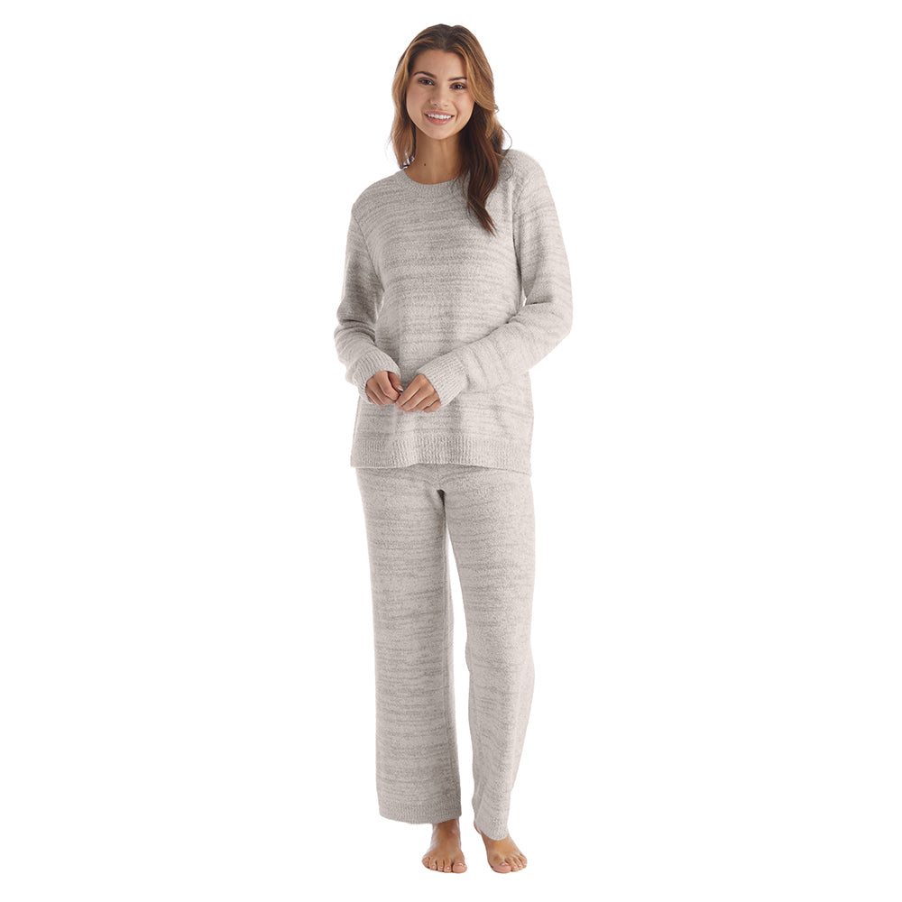 Marshmallow Crew Neck Lounge Set Heather Coco