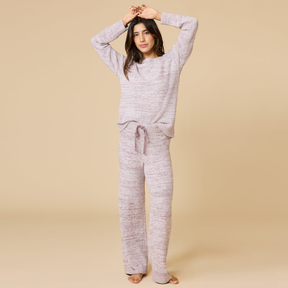 Marshmallow Crew Neck Lounge Set Heather Driftwood