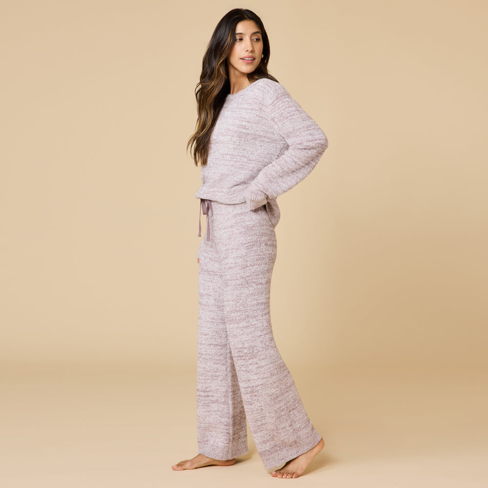 Marshmallow Crew Neck Lounge Set Heather Driftwood