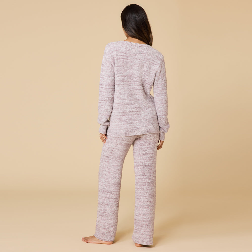Marshmallow Crew Neck Lounge Set Heather Driftwood
