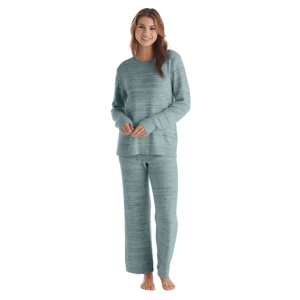 Marshmallow Crew Neck Lounge Set Heather Dusty Green