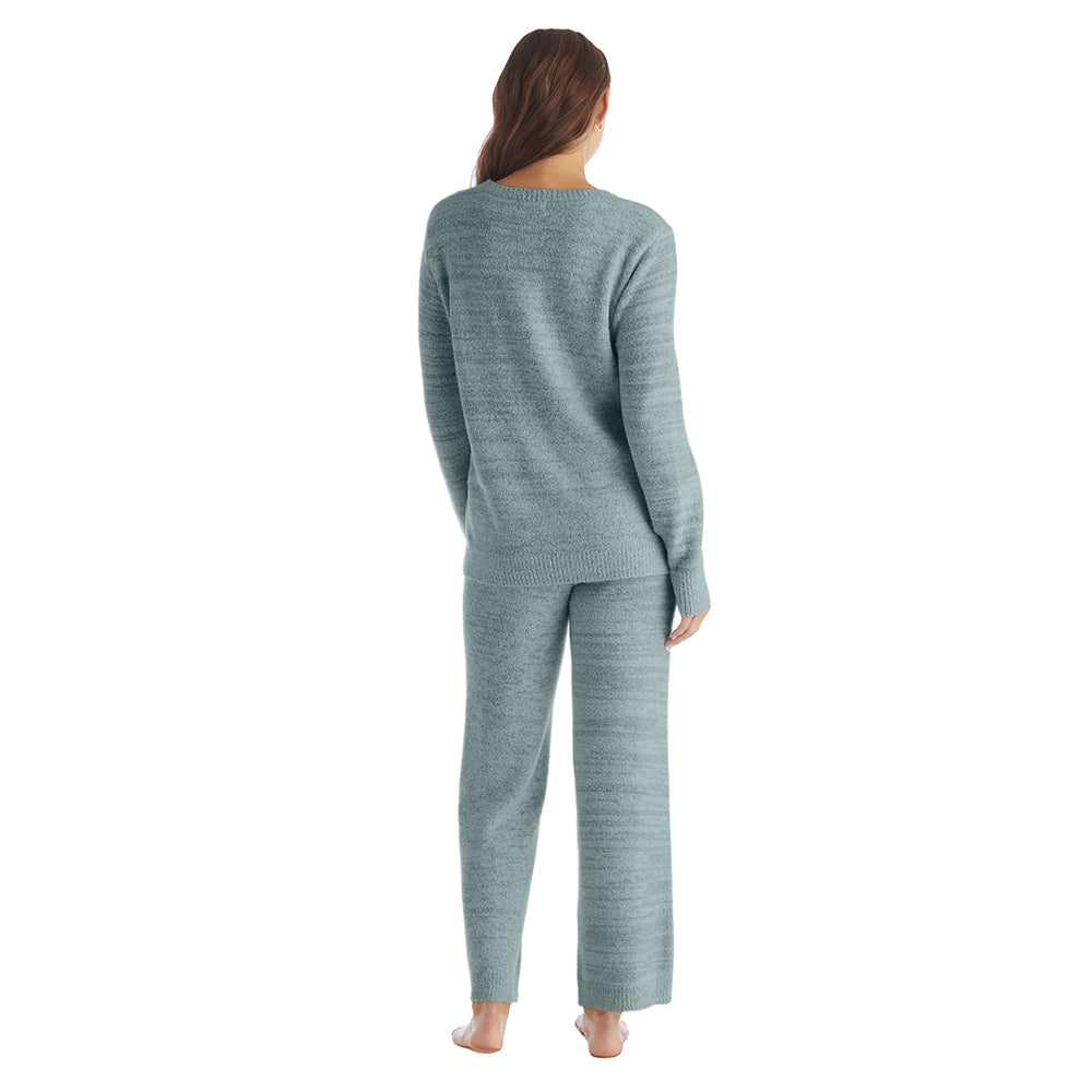Marshmallow Crew Neck Lounge Set Heather Dusty Green