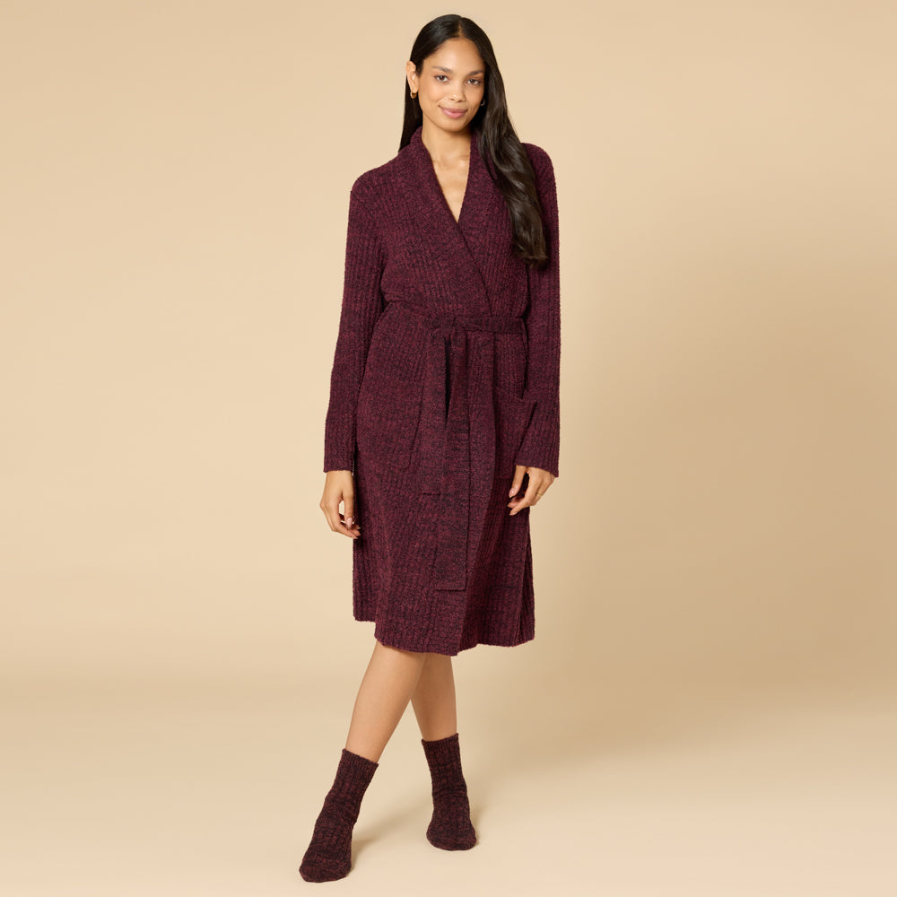 Marshmallow Wrap Robe Dark Heather Cherry Cola