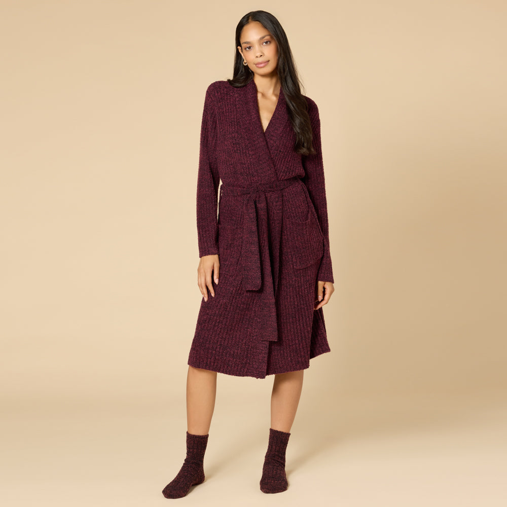 Marshmallow Wrap Robe Dark Heather Cherry Cola