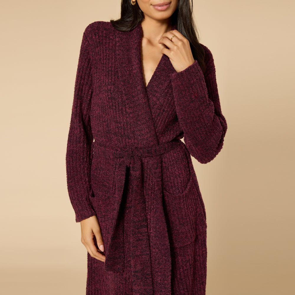 Marshmallow Wrap Robe Dark Heather Cherry Cola