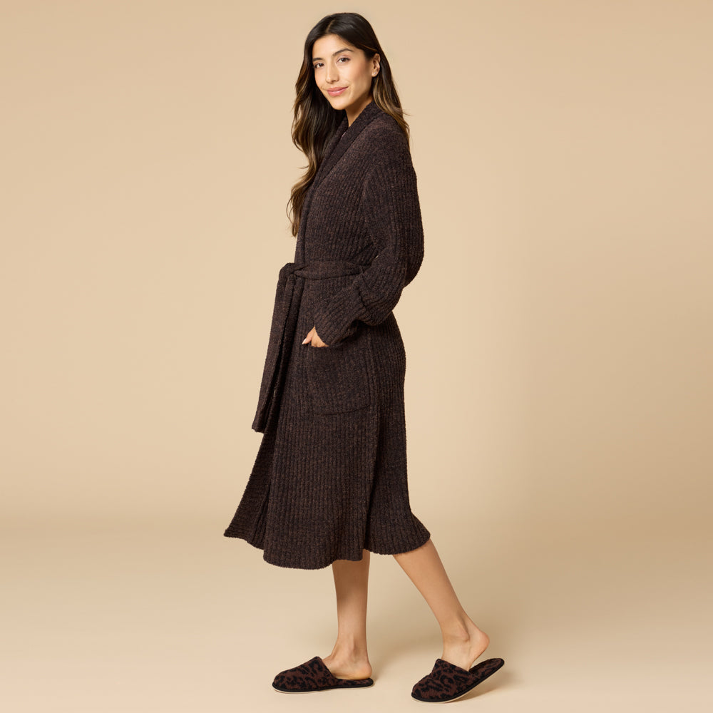 Marshmallow Wrap Robe Dark Heather Espresso