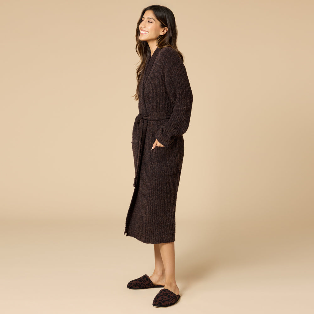 Marshmallow Wrap Robe Dark Heather Espresso