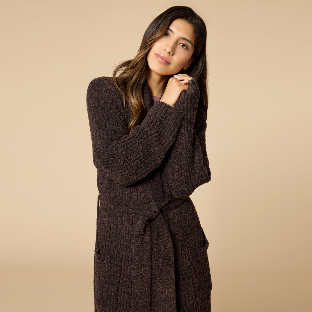 Marshmallow Wrap Robe Dark Heather Espresso