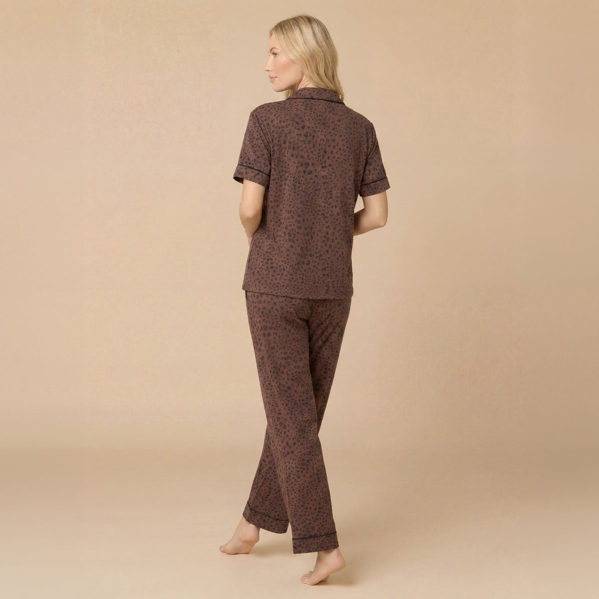 Wildly Soft Slim Notch Collar Capri PJ Set Aria Slim Notch Collar Capri PJ Set in Wild Espresso