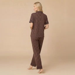 Wildly Soft Slim Notch Collar Capri PJ Set Aria Slim Notch Collar Capri PJ Set in Wild Espresso