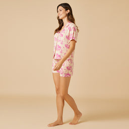 Caftan Top Short PJ Set Caftan Top Short PJ Set in Fuchsia Floral