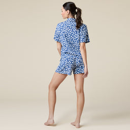 Caftan Top Short PJ Set Caftan Top Short PJ Set in Indigo Dot