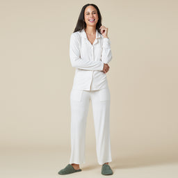 Aria - Slim Notch Collar PJ Set Aria - Slim Notch Collar PJ Set in Almond