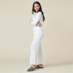 Aria - Slim Notch Collar PJ Set Aria - Slim Notch Collar PJ Set in Almond