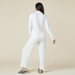Aria - Slim Notch Collar PJ Set Aria - Slim Notch Collar PJ Set in Almond