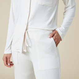 Aria - Slim Notch Collar PJ Set Aria - Slim Notch Collar PJ Set in Almond