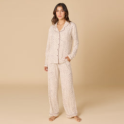 Aria - Slim Notch Collar PJ Set Aria - Slim Notch Collar PJ Set in Wild Almond