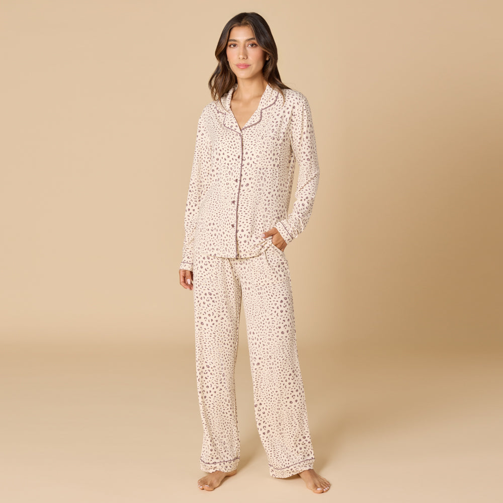 Aria - Slim Notch Collar PJ Set Wild Almond