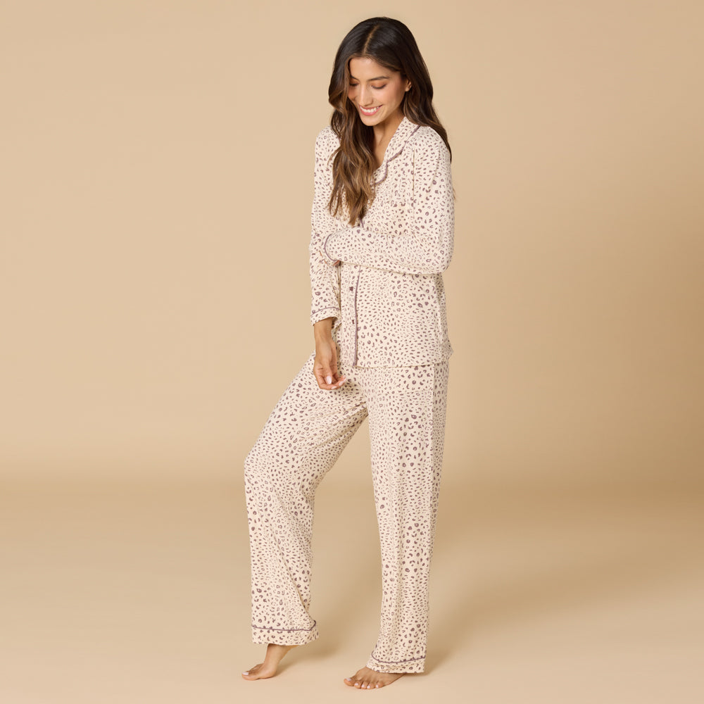 Aria - Slim Notch Collar PJ Set Aria - Slim Notch Collar PJ Set in Wild Almond