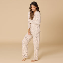 Aria - Slim Notch Collar PJ Set Aria - Slim Notch Collar PJ Set in Wild Almond