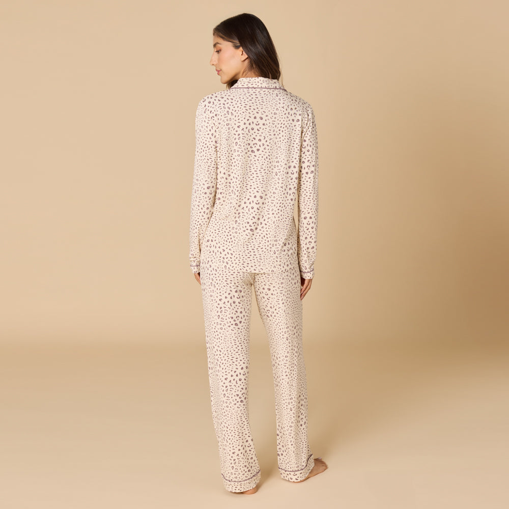 Aria - Slim Notch Collar PJ Set Aria - Slim Notch Collar PJ Set in Wild Almond