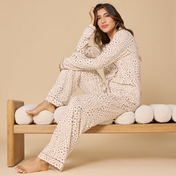 Aria - Slim Notch Collar PJ Set Aria - Slim Notch Collar PJ Set in Wild Almond