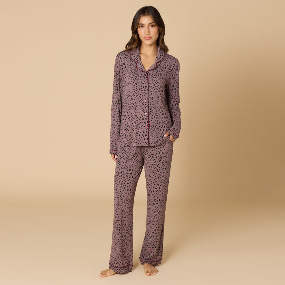 Aria - Slim Notch Collar PJ Set Aria - Slim Notch Collar PJ Set in Wild Driftwood
