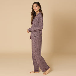 Aria - Slim Notch Collar PJ Set Aria - Slim Notch Collar PJ Set in Wild Driftwood