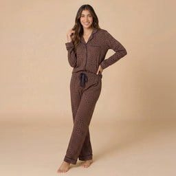 Aria - Slim Notch Collar PJ Set Aria - Slim Notch Collar PJ Set in Wild Espresso