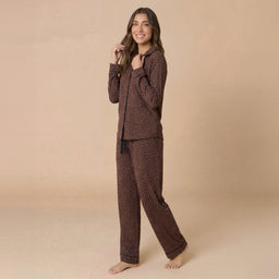 Aria - Slim Notch Collar PJ Set Aria - Slim Notch Collar PJ Set in Wild Espresso
