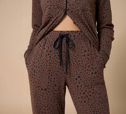 Aria - Slim Notch Collar PJ Set Aria - Slim Notch Collar PJ Set in Wild Espresso