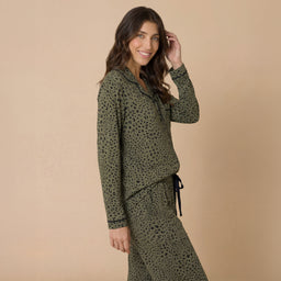 Aria - Slim Notch Collar PJ Set Aria - Slim Notch Collar PJ Set in Wild Olive