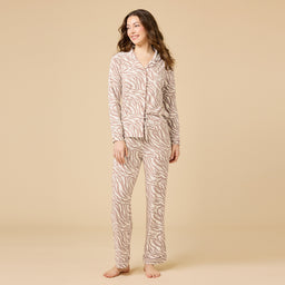 Aria - Slim Notch Collar PJ Set Aria - Slim Notch Collar PJ Set in Zebra Almond