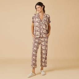 Caftan Top Cropped Pant Set Caftan Top Cropped Pant Set in Driftwood Floral
