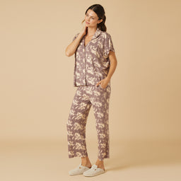 Caftan Top Cropped Pant Set Caftan Top Cropped Pant Set in Driftwood Floral