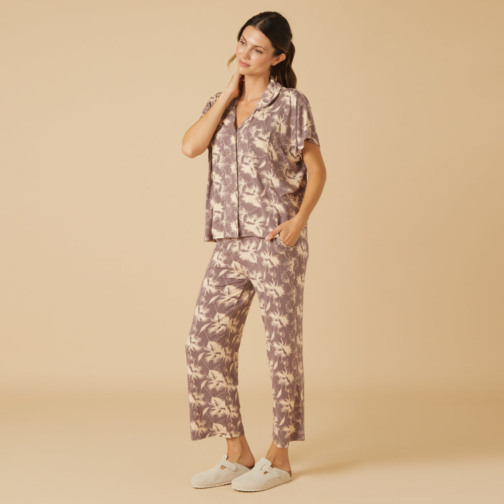 Caftan Top Cropped Pant Set Caftan Top Cropped Pant Set in Driftwood Floral